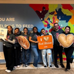 a group of people lined up for a picture